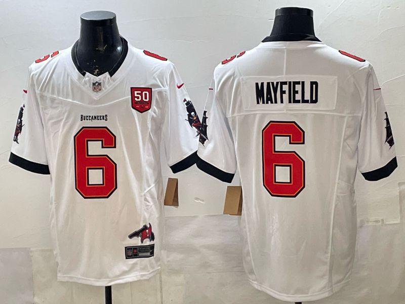 Men 2026 Nike Tampa Bay Buccaneers #6 Mayfield White 3th generation Limited NFL Jersey 02->tampa bay buccaneers->NFL Jersey